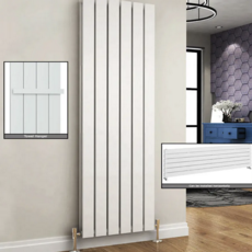Arona Double Vertical Radiator 1800 X 476Mm Vertical - White